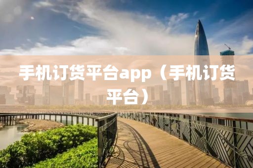 手机订货平台app（手机订货平台）